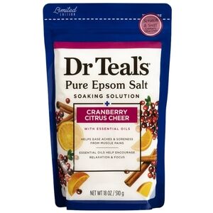 Dr Teals pure Epsom salt soaking solution cranberry citrus cheer limited edition